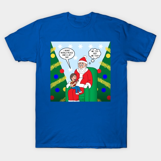 Santa, World Peace and a Jet Ski T-Shirt by OutToLunch